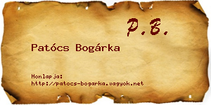 Patócs Bogárka névjegykártya